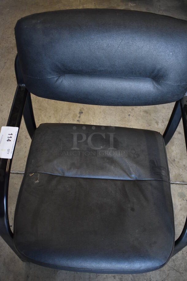 Black Metal Chair w/ Seat Cushions. 23x21x35 - Image 4 of 6