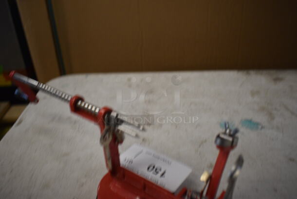 Red Metal Countertop Apple Corer. 12x4x5 - Image 6 of 6