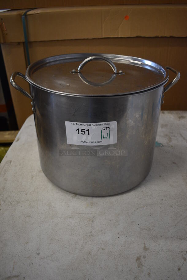 Metal Stock Pot w/ Lid. 15.5x13x10 - Image 1 of 4