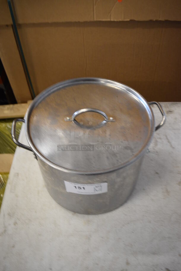 Metal Stock Pot w/ Lid. 15.5x13x10 - Image 2 of 4