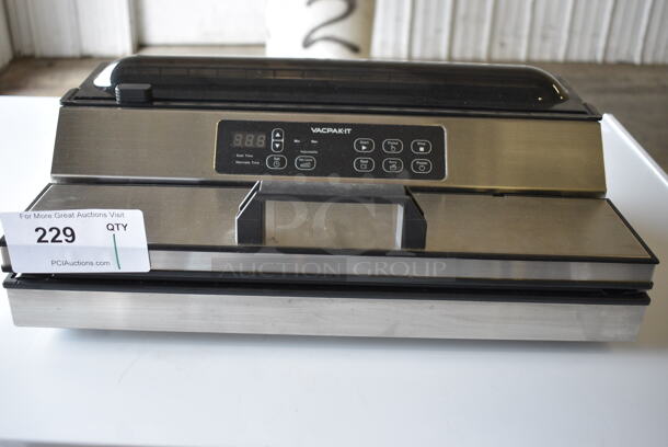 Vacpak-it 186VME16SS Stainless Steel Commercial Countertop Vacuum Sealer. Does Not Have Power Cord. 120 Volts, 1 Phase. 19x12x7. Tested and Working! - Image 2 of 7