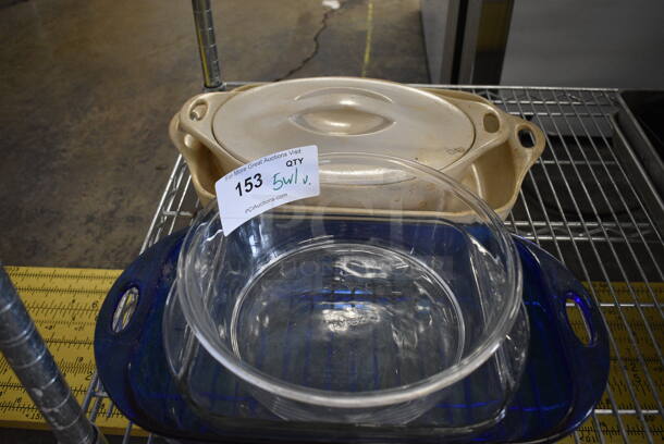 5 Various Baking Pans; Ceramic and Glass w/ 1 Lid. Includes 9.75x9.75x4. 5 Times Your Bid! - Image 2 of 5