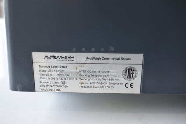 2021 Avaweigh 334PCSP30T Metal Commercial Countertop Food Portioning Scale. 110-240 Volts, 1 Phase. 15x18x19. Tested and Working! - Image 8 of 10