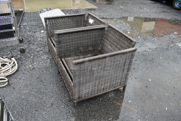 2 Brown Wicker Style Outdoor Chairs. 28x31x28. 2 Times Your Bid! - Image 2 of 6