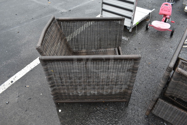 2 Brown Wicker Style Outdoor Chairs. 28x31x28. 2 Times Your Bid! - Image 5 of 6