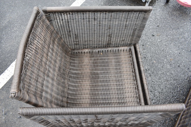 2 Brown Wicker Style Outdoor Chairs. 28x31x28. 2 Times Your Bid! - Image 6 of 6
