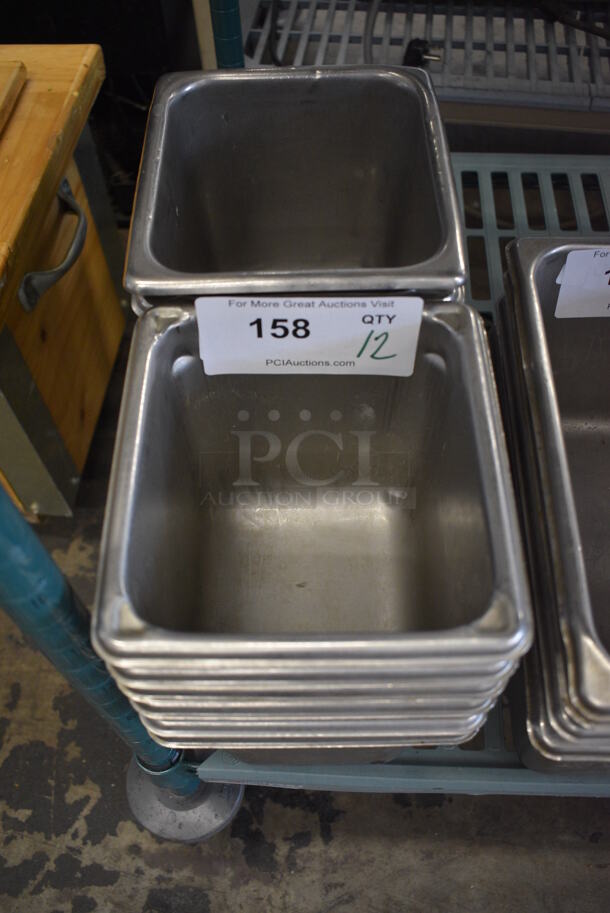 12 Stainless Steel 1/6 Size Drop In Bins. 1/6x6. 12 Times Your Bid! - Image 2 of 6