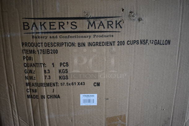 BRAND NEW IN BOX! Baker's Mark 176IB200 White Poly Ingredient Bin. 21.5x22.5x17 - Image 2 of 6