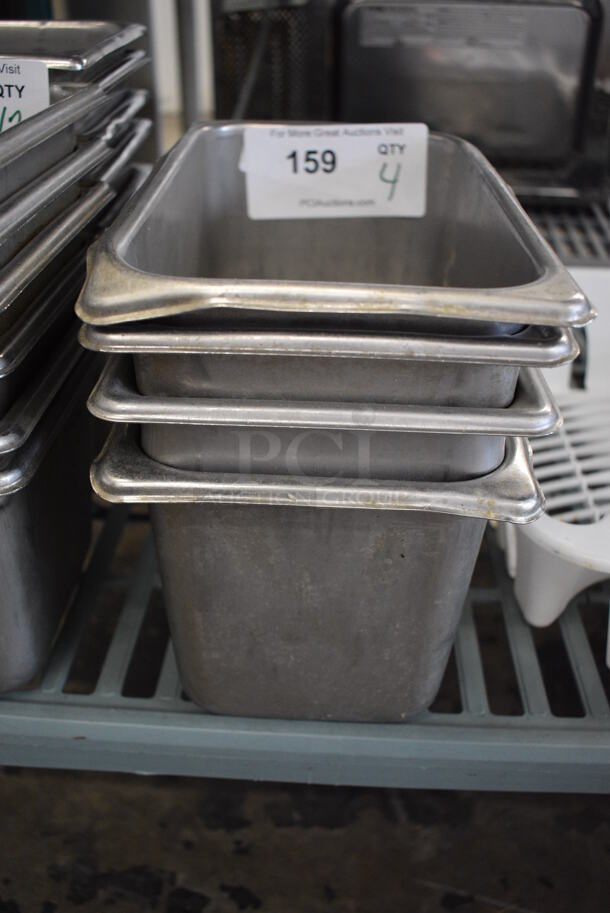 4 Stainless Steel 1/4 Size Drop In Bins. 1/4x6. 4 Times Your Bid!