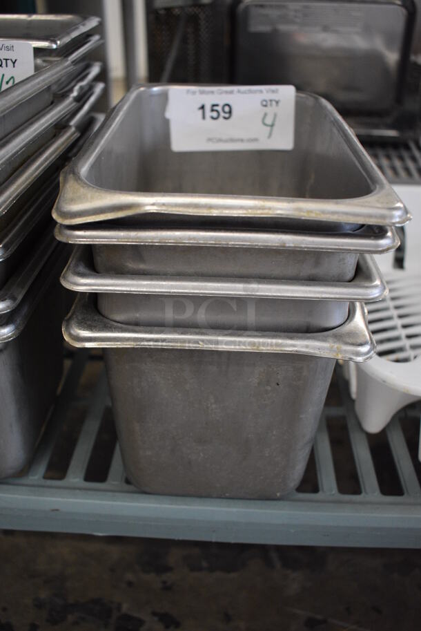 4 Stainless Steel 1/4 Size Drop In Bins. 1/4x6. 4 Times Your Bid! - Image 1 of 4