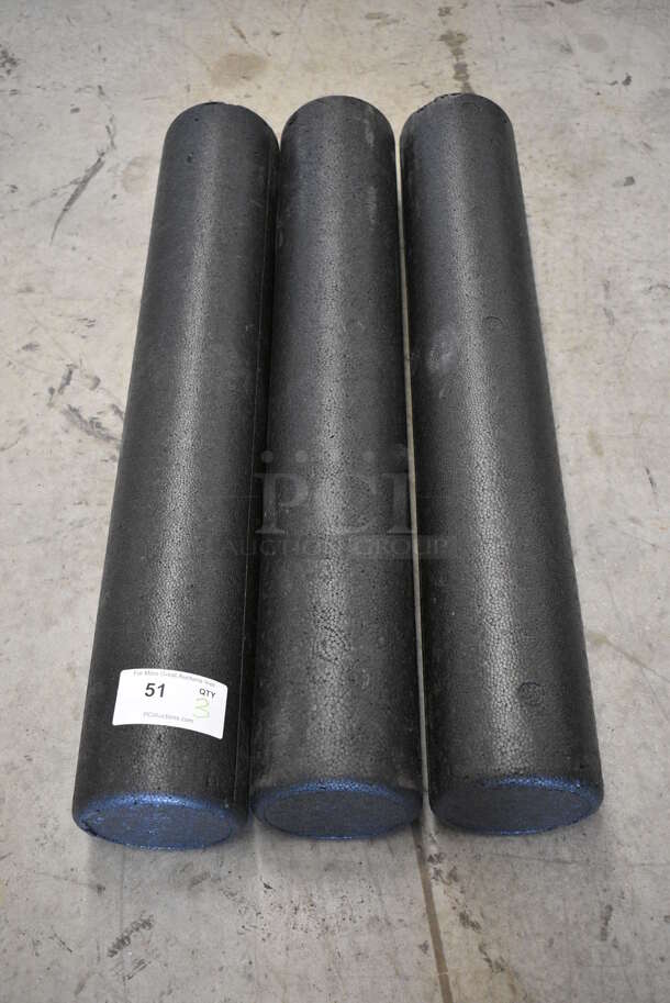 3 Black Poly Rollers. 36x6x6. 3 Times Your Bid!