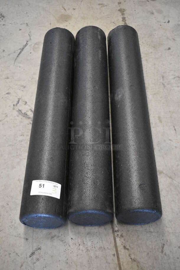 3 Black Poly Rollers. 36x6x6. 3 Times Your Bid! - Image 1 of 3