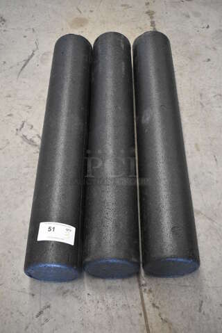 3 Black Poly Rollers. 36x6x6. 3 Times Your Bid!