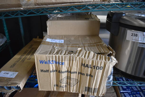 2 Boxes of BRAND NEW WellChoice HAL100 Half Size Aluminum Pan Lids. 2 Times Your Bid!