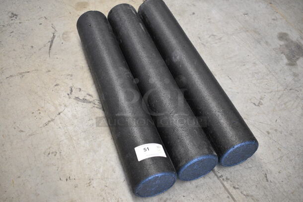 3 Black Poly Rollers. 36x6x6. 3 Times Your Bid! - Image 2 of 3