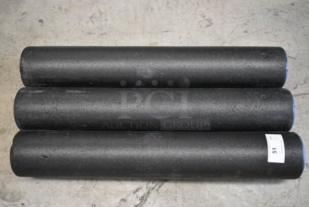 3 Black Poly Rollers. 36x6x6. 3 Times Your Bid! - Image 3 of 3