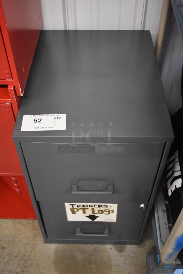 Gray Metal 2 Drawer Filing Cabinet w/ Contents. 14x18x24 - Image 2 of 5
