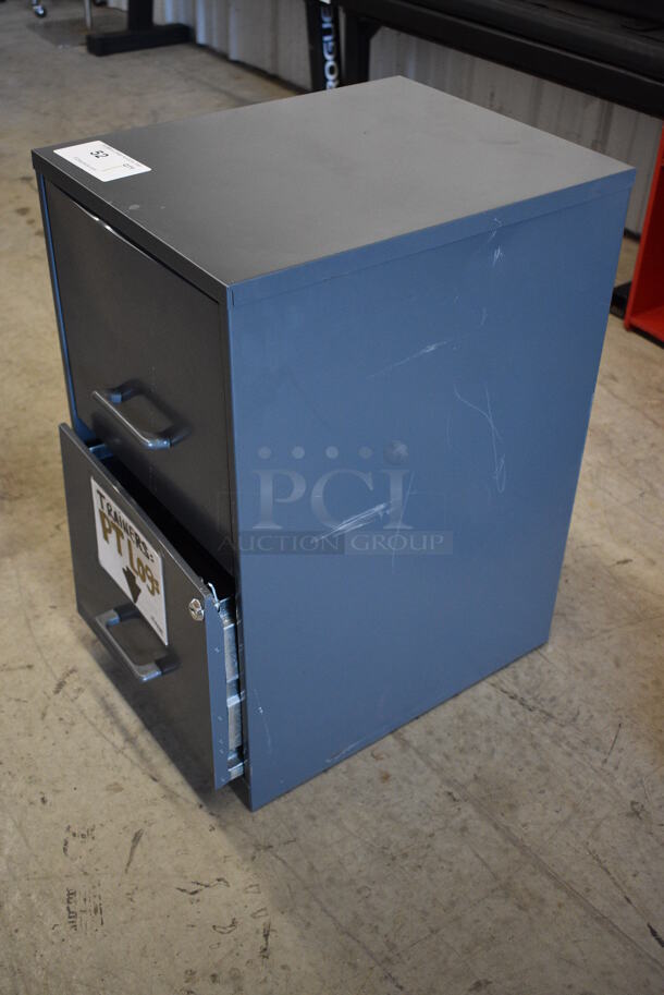 Gray Metal 2 Drawer Filing Cabinet w/ Contents. 14x18x24 - Image 3 of 5