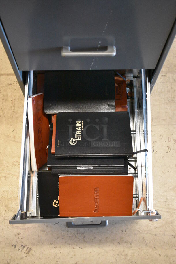 Gray Metal 2 Drawer Filing Cabinet w/ Contents. 14x18x24 - Image 4 of 5