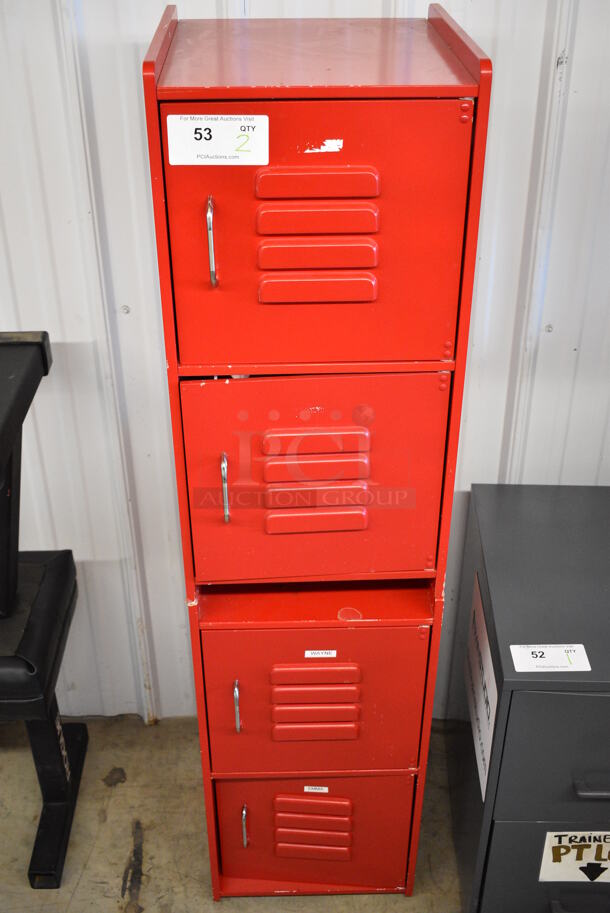 2 Red 2 Cubby Lockers. 13.5x14x27. 2 Times Your Bid! - Image 2 of 7