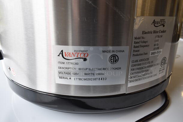 2021 Avantco 177RC60 Stainless Steel Commercial Countertop Rice Cooker. 120 Volts, 1 Phase. 19x17x15 - Image 6 of 7