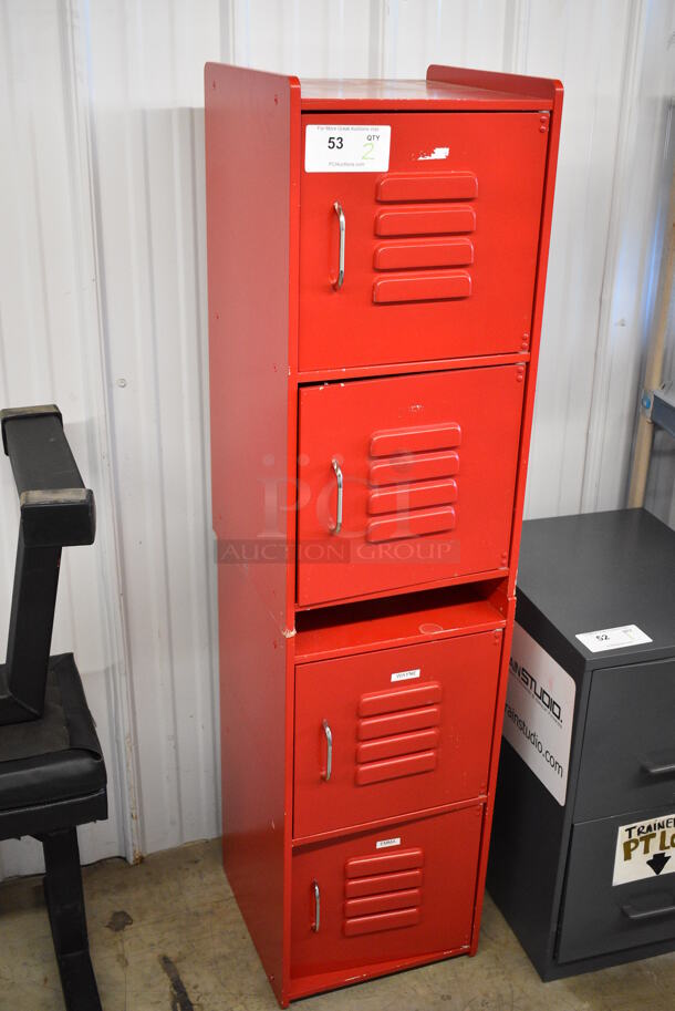 2 Red 2 Cubby Lockers. 13.5x14x27. 2 Times Your Bid! - Image 3 of 7