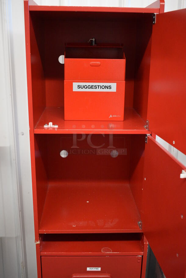 2 Red 2 Cubby Lockers. 13.5x14x27. 2 Times Your Bid! - Image 4 of 7