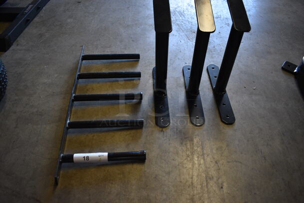 ALL ONE MONEY! Lot of 4 Black Metal Wall Mount Racks - Image 2 of 7
