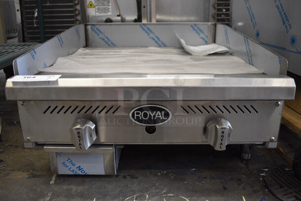 BRAND NEW! Royal Model RMG-24 Stainless Steel Commercial Countertop Natural Gas Powered Flat Top Griddle. 30,000 BTU. 24x33x14.5 - Image 3 of 5