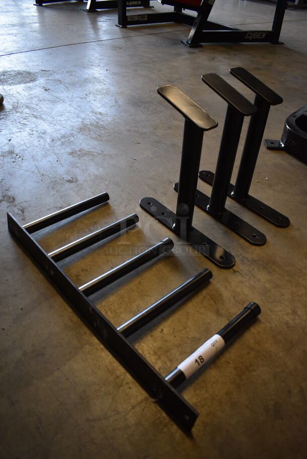 ALL ONE MONEY! Lot of 4 Black Metal Wall Mount Racks - Image 3 of 7
