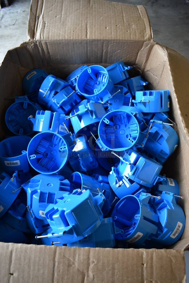 ALL ONE MONEY! Lot of Blue Poly Electric New work Ceiling Boxes 
