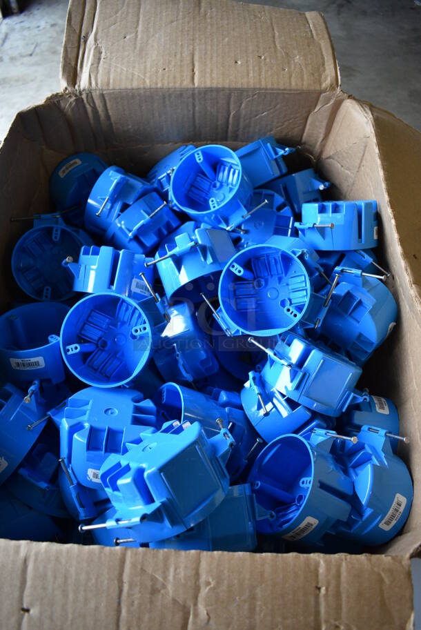 ALL ONE MONEY! Lot of Blue Poly Electric New work Ceiling Boxes  - Image 1 of 6