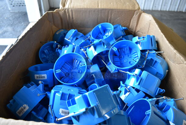 ALL ONE MONEY! Lot of Blue Poly Electric New work Ceiling Boxes  - Image 2 of 6