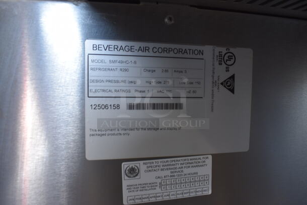 BRAND NEW! Beverage Air Model SMF49HC-1-S Stainless Steel Commercial Milk Cooler on Commercial Casters. 115 Volts, 1 Phase. 49x34x48. Tested and Working! - Image 3 of 10