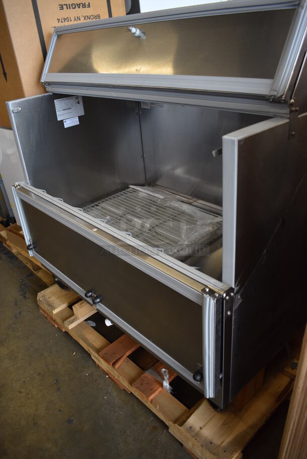 BRAND NEW! Beverage Air Model SMF49HC-1-S Stainless Steel Commercial Milk Cooler on Commercial Casters. 115 Volts, 1 Phase. 49x34x48. Tested and Working! - Image 6 of 10