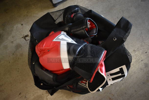 Title Black Bag w/ 12 Sets of Title Red Boxing Gloves. - Image 2 of 5