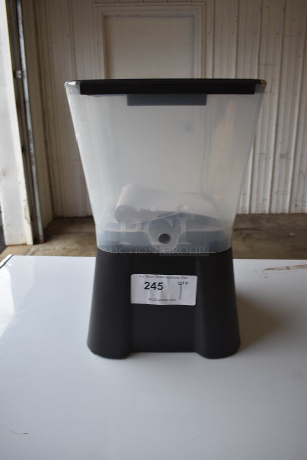 Tablecraft 953 Black and Clear Poly Countertop Beverage Holder Dispenser. No Spigot. 10x12x17 - Image 1 of 5