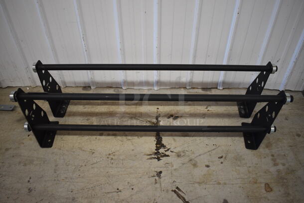 2 Black Metal Wall Mount Pull Up Bars. 53x16x8. 2 Times Your Bid!