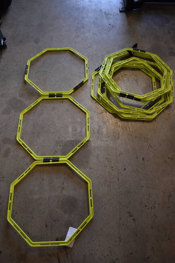 ALL ONE MONEY! Lot of 11 Sparq Neon Yellow/Green Poly Octagonal Trainer Running Frames. 20x20x0.5 - Image 5 of 5