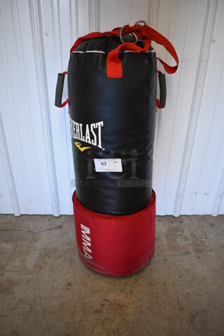 Everlast Black and Red Punching Bag. 15x15x40