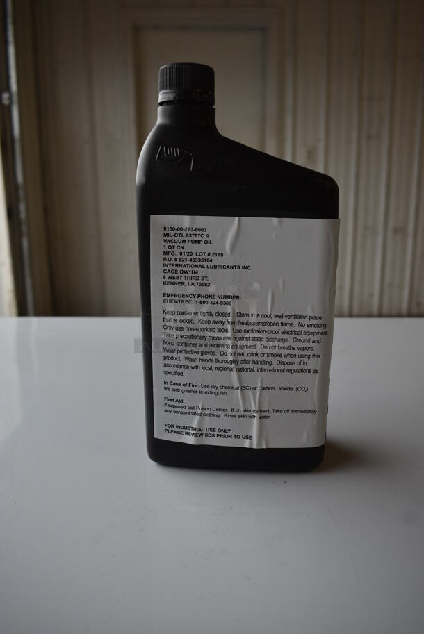 18 MIL-DTL 83767C II Vacuum Pump Oil Bottles. 4.5x2.5x9.5/ 18 Times Your Bid! - Image 4 of 4