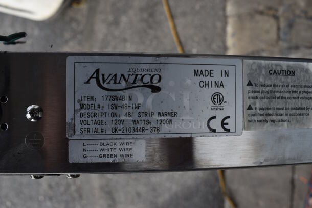 BRAND NEW! Avantco Model 1SW-48-INF Stainless Steel Commercial Warming Strip. 120 Volts, 1 Phase. 48x6x4 - Image 4 of 7