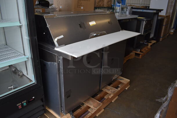 BRAND NEW! Beverage Air Model SPE48-18M-DS Stainless Steel Commercial Double Sided Sandwich Salad Prep Table Bain Marie Mega Top. 115 Volts, 1 Phase. 48x49x41. Tested and Working! - Image 8 of 11