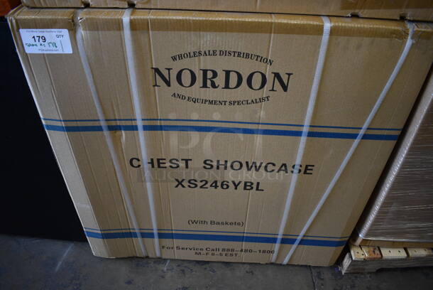 BRAND NEW! XS246YBL Metal Commercial Chest Freezer Merchandiser w/ Poly Coated Baskets. 110 Volts, 1 Phase. 33x25x33. Tested and Working! - Image 6 of 7