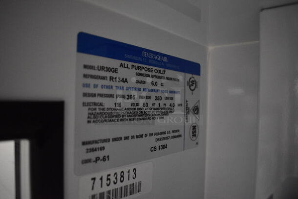 BRAND NEW! Beverage Air UR30GE Metal Commercial Single Door Countertop Cooler Merchandiser w/ Poly Coated Racks. 115 Volts, 1 Phase. 20.5x24.5x35. Tested and Working! - Image 6 of 8