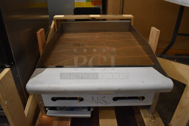 BRAND NEW IN CRATE! American Range Stainless Steel Commercial Gas Powered Flat Top Griddle. 24x34x14