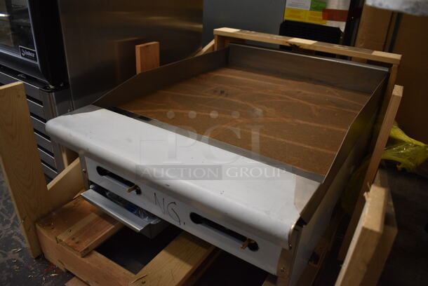 BRAND NEW IN CRATE! American Range Stainless Steel Commercial Gas Powered Flat Top Griddle. 24x34x14 - Image 2 of 6