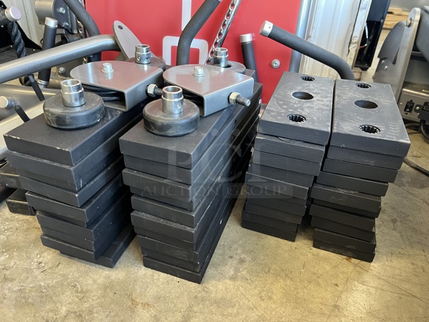 Gray and Red Metal Total Workout Gym. Does Not Come w/ Wooden Block w/ 4 Attachments. Unit Is Disassembled - See Pictures - Image 4 of 10