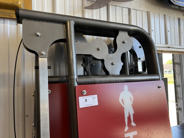 Gray and Red Metal Total Workout Gym. Does Not Come w/ Wooden Block w/ 4 Attachments. Unit Is Disassembled - See Pictures - Image 7 of 10