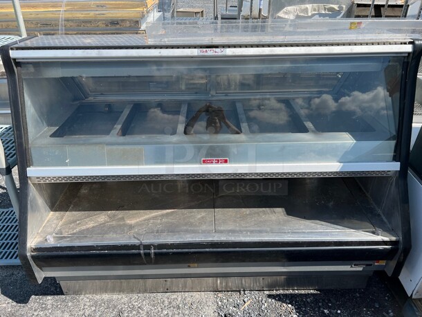 Stainless Steel Commercial Floor Style Display Case Warming Merchandiser. 73x43x53